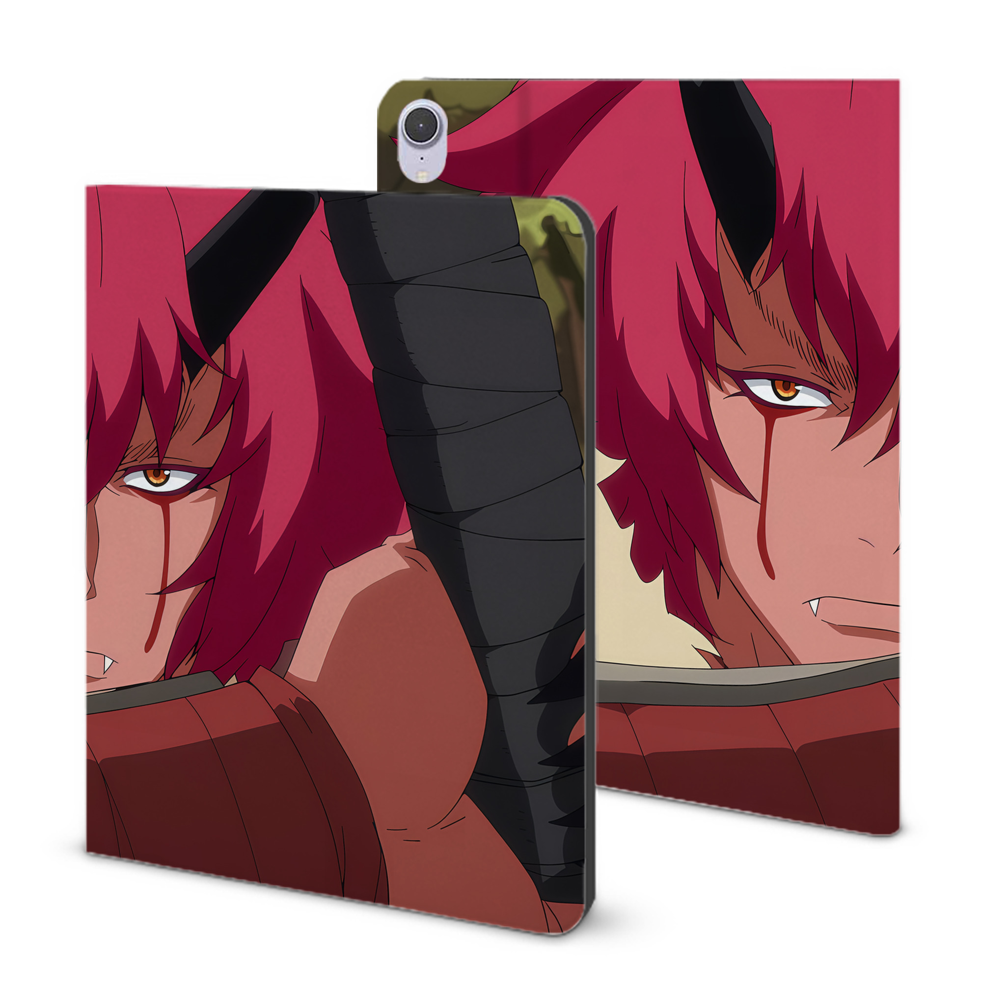 （画像用） 転スラ Regarding Reincarnated to Slime IPad ケース ブック型 PUレザー TPU 耐衝撃 軽量 薄型 ペン収納なし 全面保護 IPad 各モデル対応